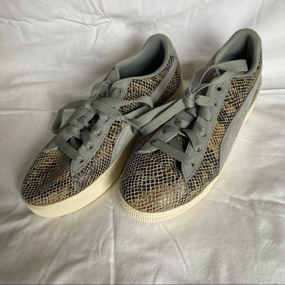 Puma Classic Sneakers in Gray Snakeskin, Size 8 | New in Box